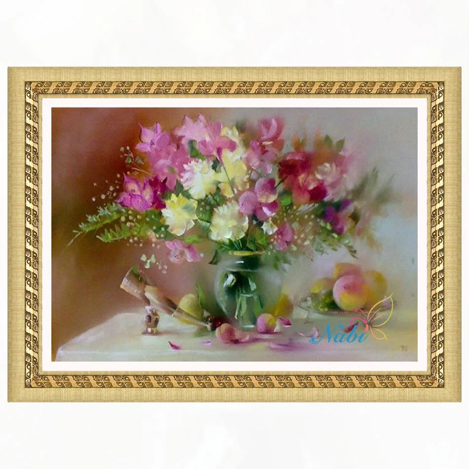 

Vase flower Round diamond mosaic painting diamond embroidery cross stitch - 3d diy full rhinestones icons sale 784HH