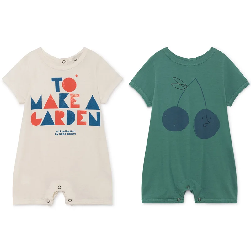 

Infant Cotton Rompers Bobo Choses 2019 Summer Baby Boys Girls Cotton Short Sleeve Jumpsuit Children's Clothes