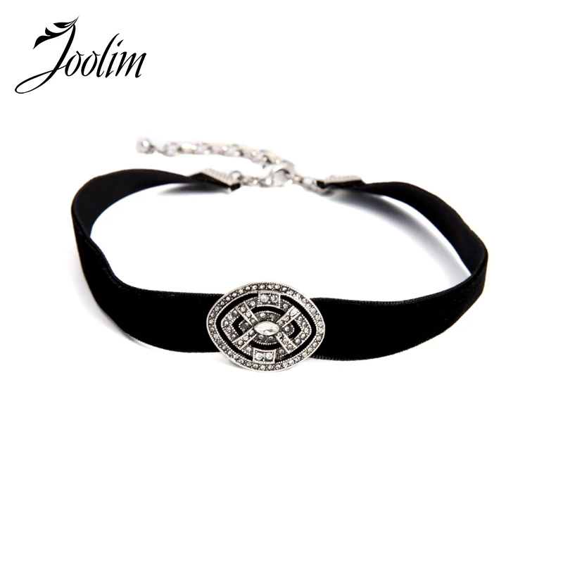 

JOOLIM Jewelry Wholesale/ Trendy Black Suede Choker Necklace Fashion Jewelry