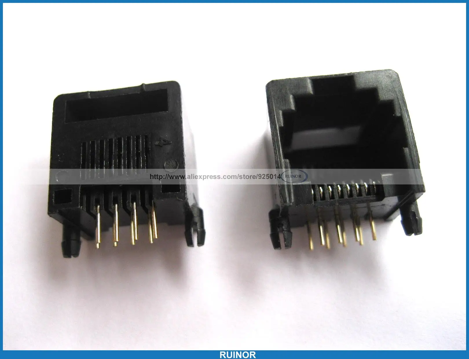 

50 Pcs 52 8P8C Modular Network PCB Jack Connector Side Entry Without Flange