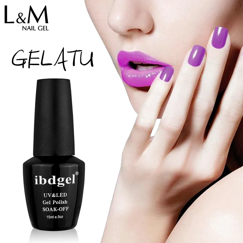 

1000pcs/lot ibdgel Brand Gelatu Series Gel Lacquer Shiny UV Gel Nail Polish Lucky Colorful Neon Gel Polish DIY