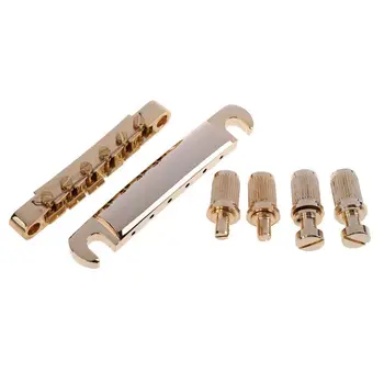

New 1set ABR-1 Style Tune-o-matic Bridge Tailpiece Gold Gear Replacement
