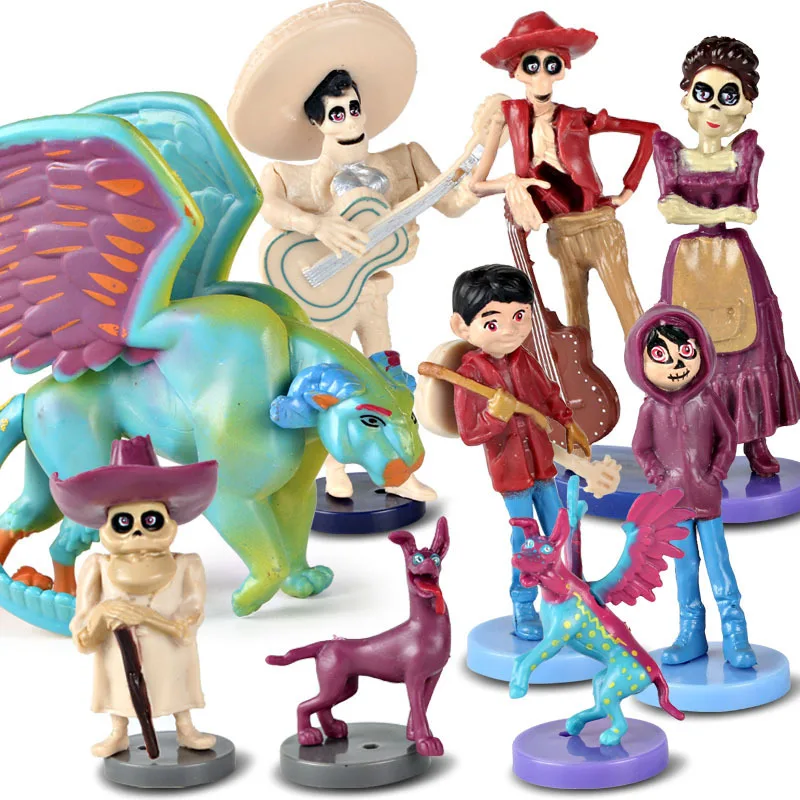 

9pcs/lot Movie Coco Pixar Miguel Riveras 5-9cm Characters Figure Toys Collectors Miguel Ernesto de la Cruz Hector Toys For Kids