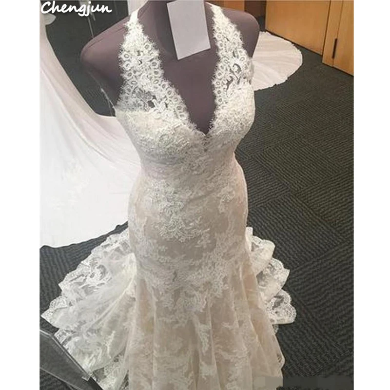 halter mermaid wedding dress