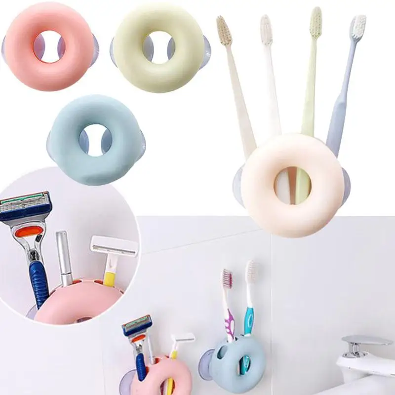 New Donuts Toothbrush Holder Suction Cup Shaver Holders Couple Rack