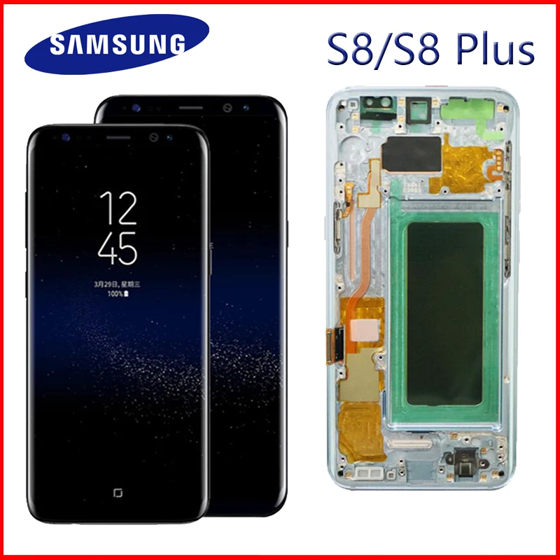 Экран для SAMSUNG Galaxy S8 ЖК S8plus ЖК-дисплей Замена ЖК-сенсорного дигитайзера G950F G955