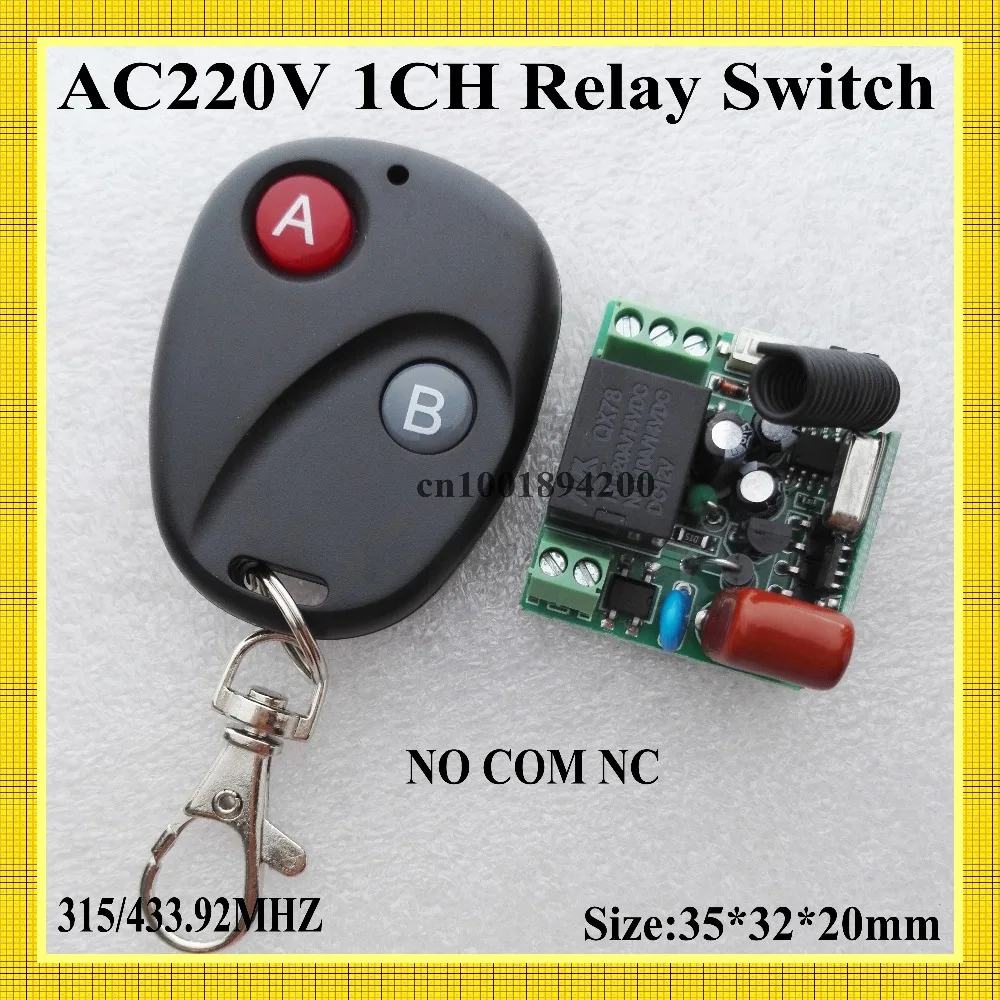 

AC220V Mini Relay Receiver NO COM NC Normally Open Closed RF Switching Value Wireless Light Lamp LED Remote Switch 315/433 RXTX