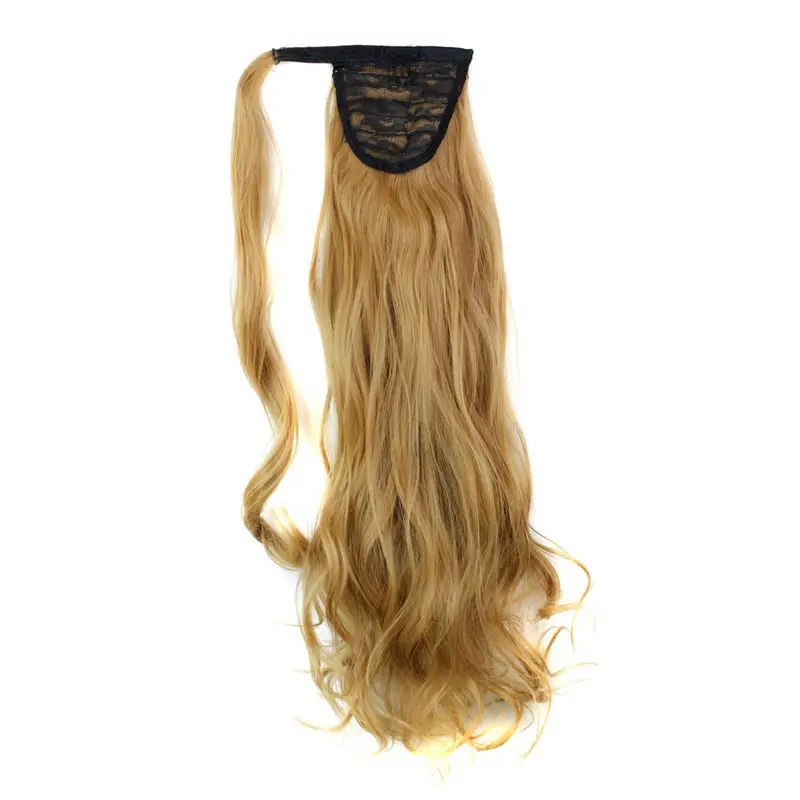 Luxury for Braiding Synthetic Hair 22inch 120g Long Wavy High Temperature Fiber Drawstring Wrap Around Ponytail Hairpieces