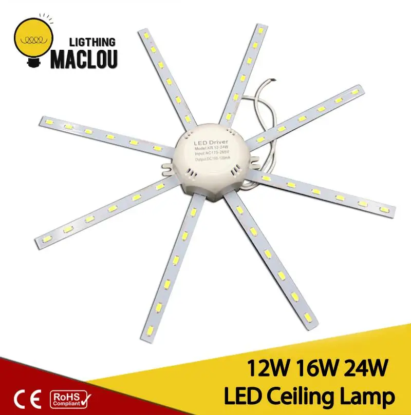 24 Leds 5730 SMD LED Ceiling Lamp Cold White High Bright 12W 16W 24W Board LED Octopus Round Ampoule LED Light Lamparas De Techo