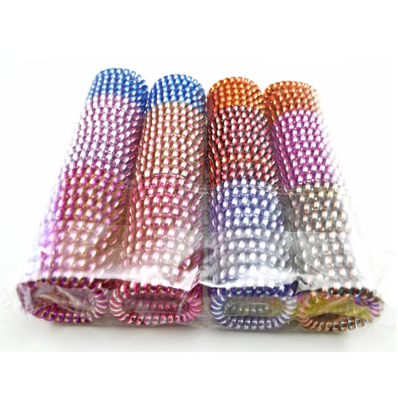

Hot Lots 100 Pcs 5.5cm Hair Accessories Elastic Hairbands Colorful Telephone Line Hair Rope Bands Ring Headwear Accessory