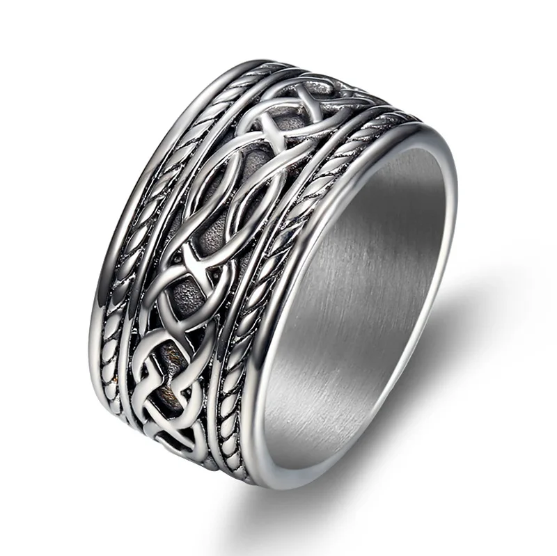 Американский размер 7-14, Винтажное кольцо из нержавеющей стали 316L, ирландские узлы викингов, мужское кольцо, модные женские мужские ювелирные аксессуары