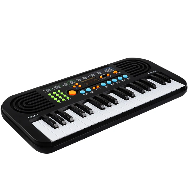 Детская музыкальная игрушка 37-клавиша качественная клавиатура - Цвет: Black