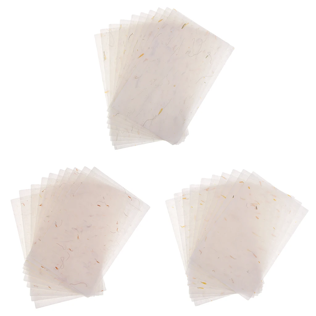 10 Pieces Vintage White Chinese Art Paper Xuan Paper for Origami Cards Making Letters Writing DIY Cards Making 