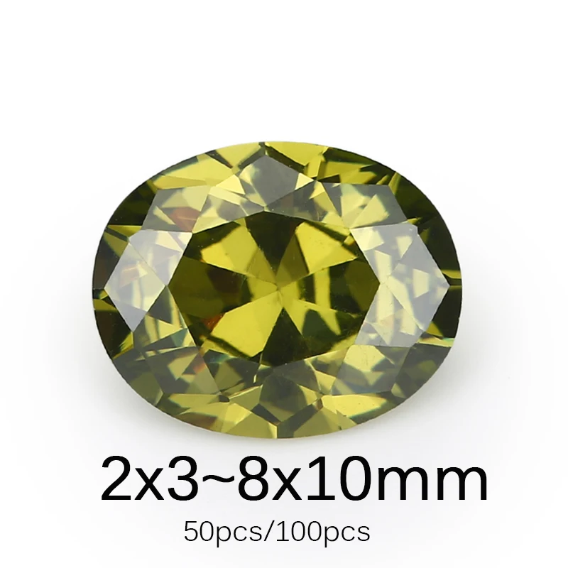 50-100 шт/упаковка оптовая продажа качество 5A 2x3 ~ 8x10 мм Перидот циркония бусины