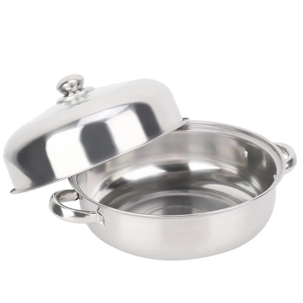

28CM Stainless Steel Single Layer Stockpot Hotpot Food Steamer Pot Cookware Household Cooking Kitchen Tools
