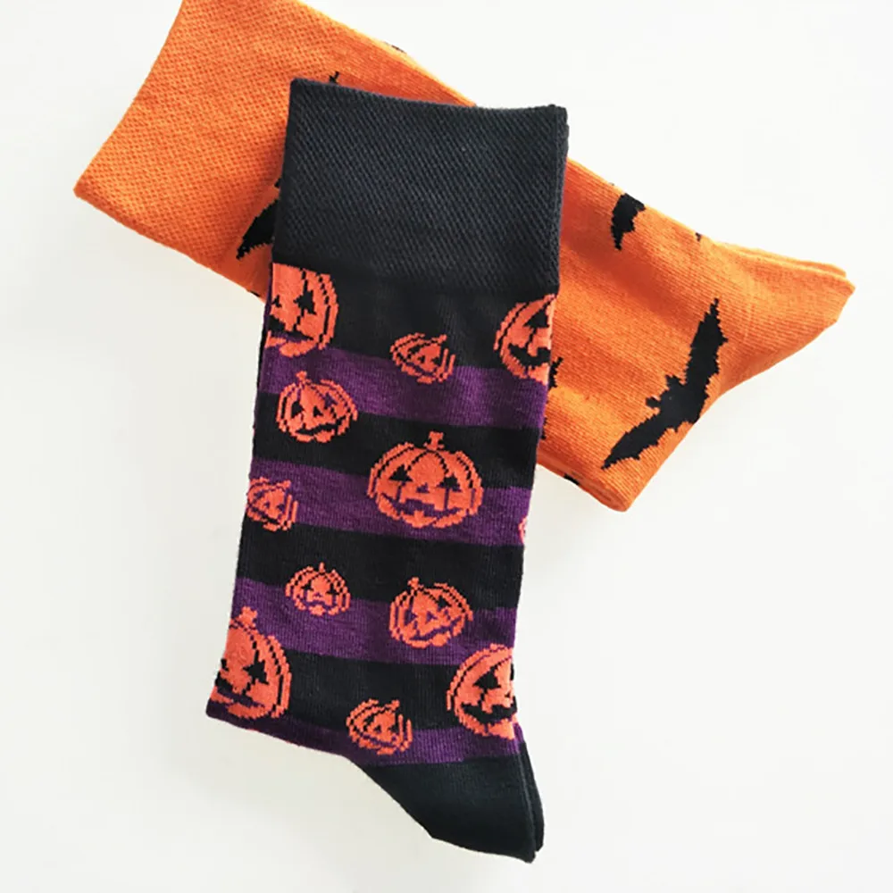 

Women Socks Funny Halloween Cotton Socks Cute Cartoon Sox Bat Pumpkin Sweat Absorbent Print Men Women Breathable Sock f2