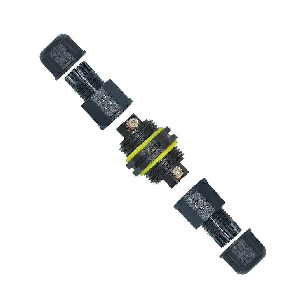 

IP67 15A 2 3 Pin Waterproof Connector Adapter Screw Locking Cable connector water proof Industrial Electrical Wire Connector