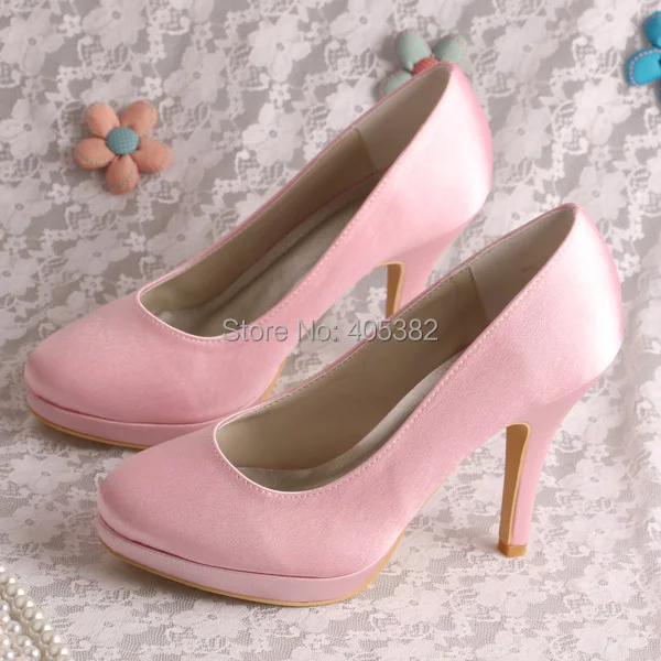

20 Colors Custom Handmade Lovely Discount Custom Pink Color Woman Bridal Platform High Heels Spring