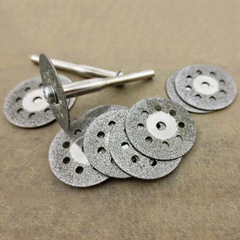 DWZ 1Set 10pcs Circular Blades Cutting Wheel Discs Mandrel Rotary Cut-off Tool