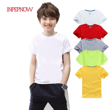 

Boys Girls Solid T-shirts Kids Tshirt Short Sleeves Cotton T Shirt for Children Clothes Summer Tees Baby Tops 2-14 Yrs DX-BS11