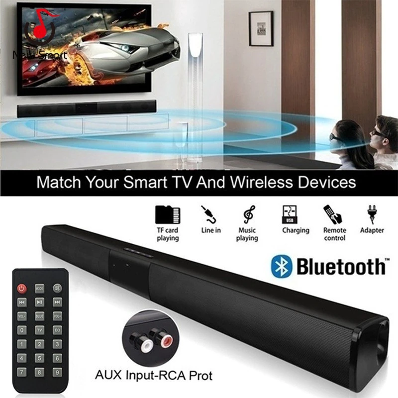 20 Вт беспроводной Bluetooth Саундбар AUX компьютерные колонки стерео звук бар