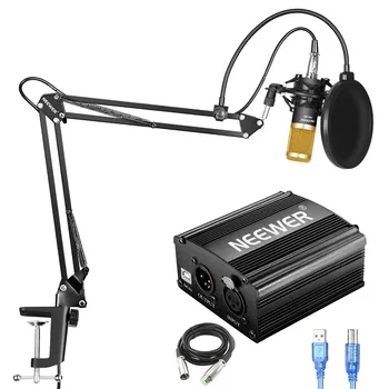 

Neewer NW-800 Condenser Microphone Kit with USB 48V Phantom Power Supply+NW-35 Suspension Arm Stand+Shock Mount+Pop Filter