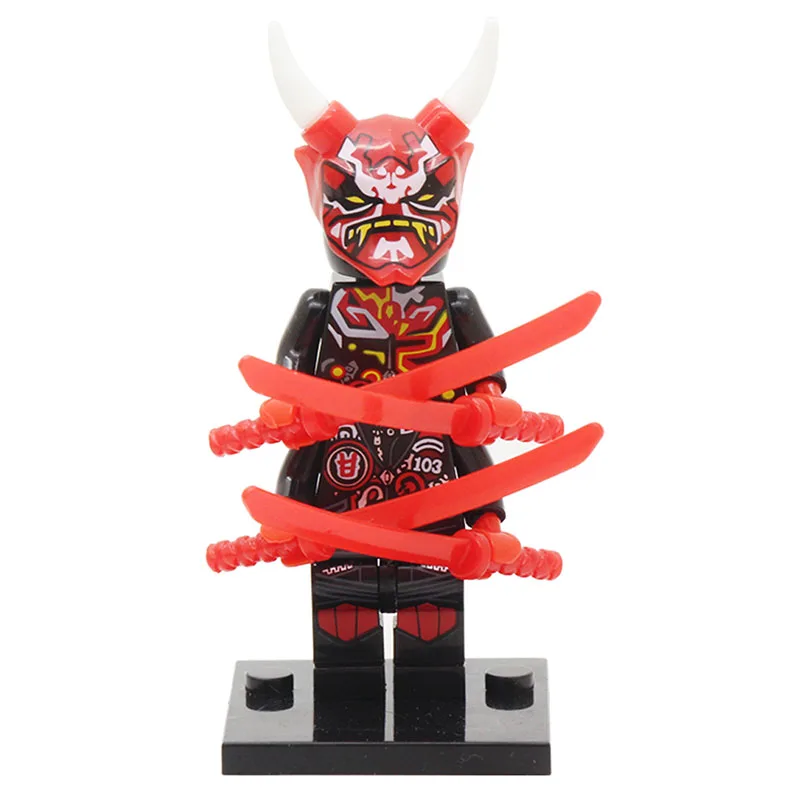 Одиночная герои ниндзя Красная маска Kaijie рознь самурайская фиолетовая маска Mr оружие NinjagoINGlys фигурки строительный конструктор игрушки - Цвет: K2