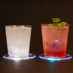 Акрил кристалл ультра-тонкий светодиодный светящийся подстаканник коктейльное Coaster Flash для бара, для бармена база светильника лампа для