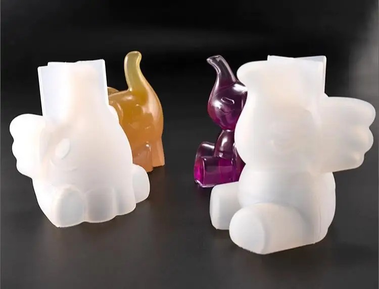 1 шт. 3D Прозрачные силиконовые формы с милым слоном жидкий кристалл эпоксидная