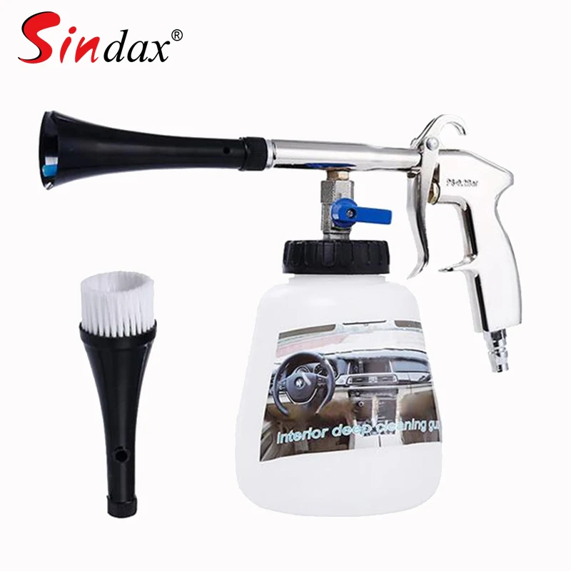 

Car Interior Cleaner(1 Set) Portable Tornado Foams Gun Dust Swing Spray Cleaning Wool Leather Car Dashboard Floor Mats Brush