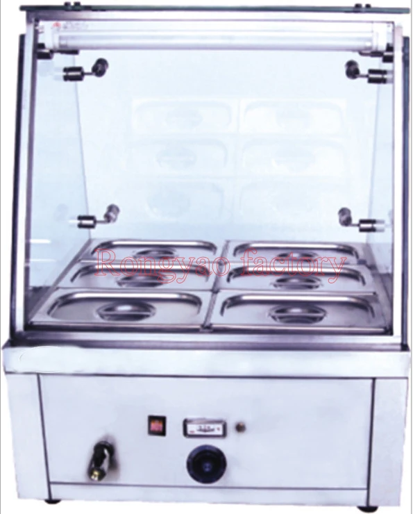 Commercial Stainless Steel Electric Soup Heater Pot Six Pots Keep Warm in Fast Food