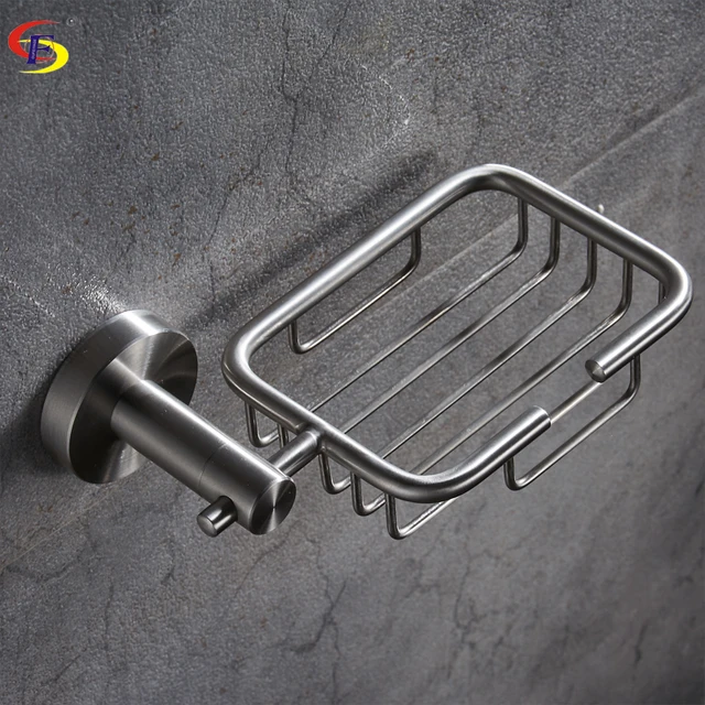 Ofyage 304 Stainless Steel Soap Basket Brushed Nickel Holder Ofyage 304 Stainless Steel Soap Basket Brushed Nickel Holder Dish Wall Mounted