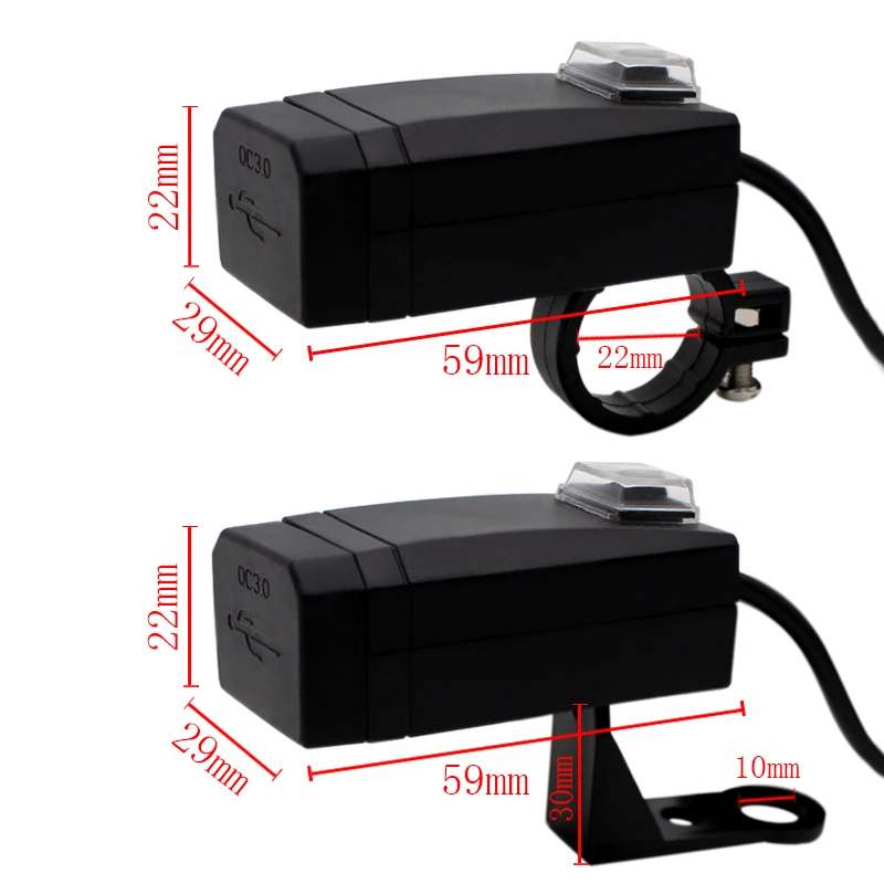 Nordson Universal 12V Waterproof Motorcycle Charger Moto equipment Dual USB Port Change Power Supply Adapter for Phone Mobile