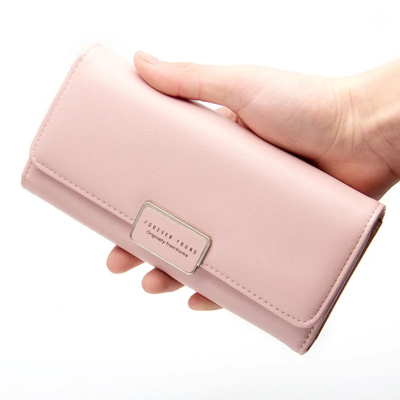 

Purse Female Brand Wallet Women Scrub PU Wristband Women Long Clutch Wallet Large Capacity Wallets Female Purse Lady Purse phone