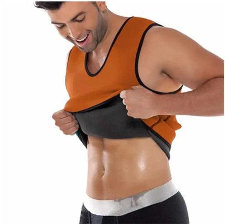 ZXQYH мужской неопреновый жилет для похудения, спортивная одежда для фитнеса, тренировочный жилет для пеших прогулок, Корректирующее белье, футболки для бега, жилет для похудения - Цвет: orange