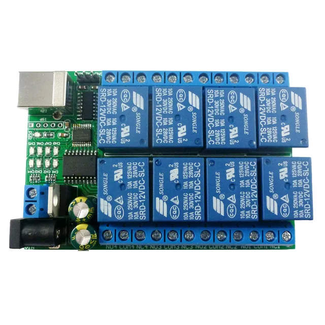 Module De Relais 4 Canaux RS232 DB9 - Commande Par Port Série, Alimentation 12V DC