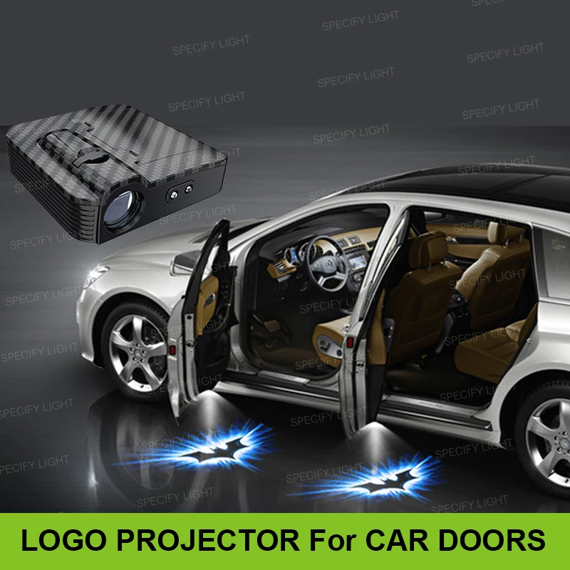 

4pcs/pack New Car Door Welcome Logo Projector Carbon Fiber Covers Independent Switch Distance Light Sensor Customize Logo