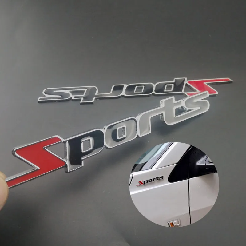 

Sport Version Of The Metal Car Labeling Sports Word letter 3D Chrome metal Car Sticker Emblem Badge Decal Auto