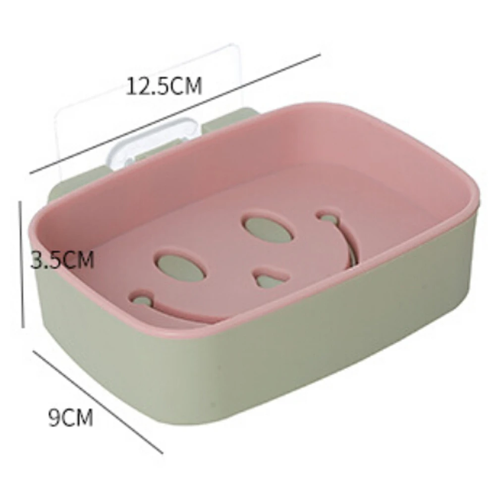 Creative Double Layer Draining Soap Storage Box Smile Face Soap Dish Holder Rack For Bathroom Shower Supplies