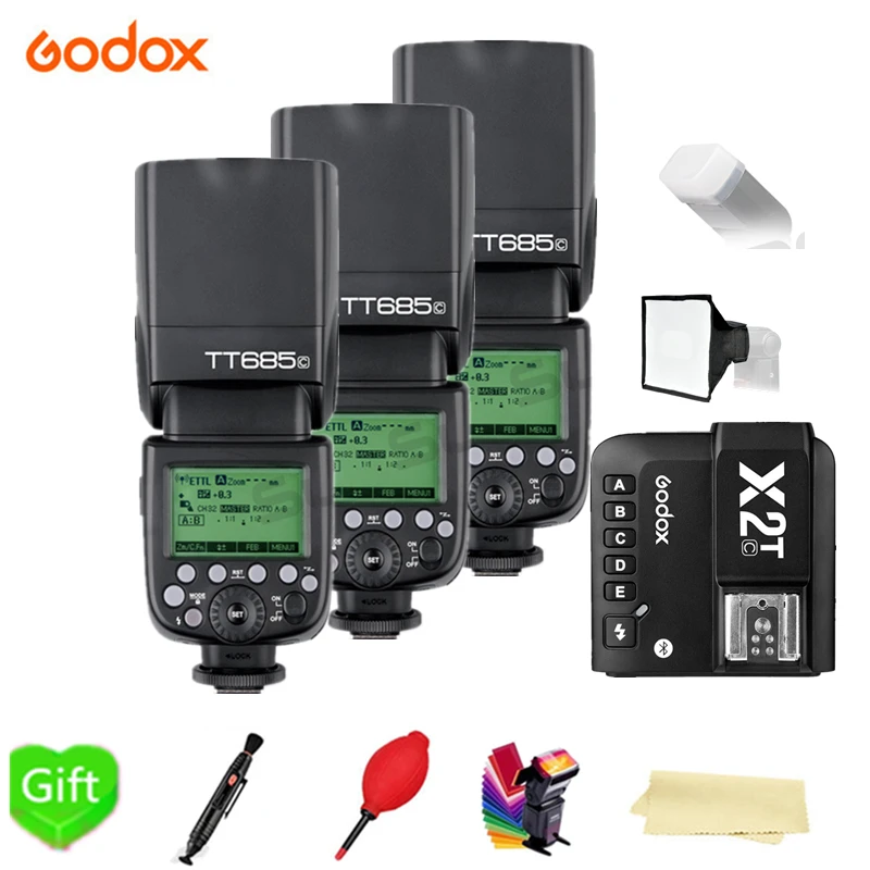 Godox TT685-C/N/S/F/O 2,4G HSS ttl Беспроводная вспышка+ X2T-C/N/S/F/O триггер для камеры Canon Nikon sony Fujifilm Olympus - Цвет: Зеленый