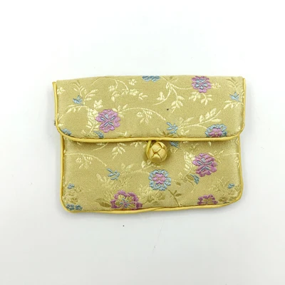 Роскошный китайский молния сумки маленький Рождественский подарок сумка портмоне мешок карточки свадебные подарочные пакеты для вечеринки шелковой парчи мешок ювелирных изделий 10 шт - Цвет: Цвет: желтый