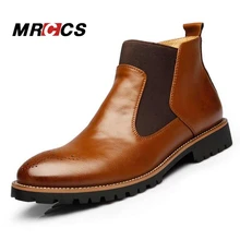 Printemps/Automne/Hiver De Fourrure Hommes de Chelsea Bottes, Britannique Style De Mode Cheville Bottes, Noir/Rouge Bullock Chaussures En Cuir Casual Marque MRCCS