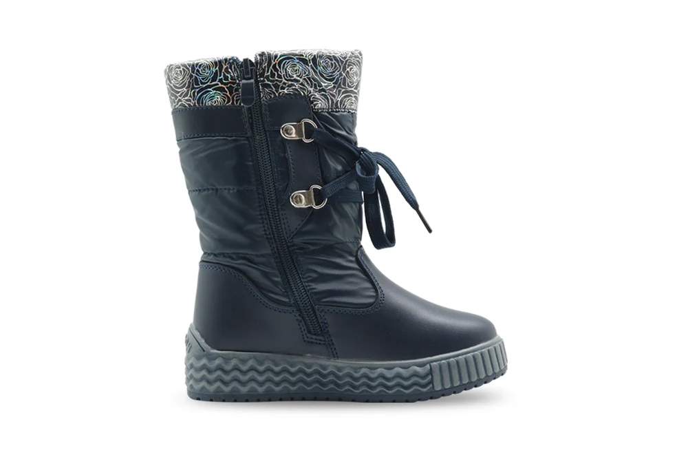 Apakowa/зимние ботинки для маленьких девочек; Детские кожаные зимние ботинки на шнуровке; вечерние туфли принцессы с мягкой шерстяной подкладкой для школы