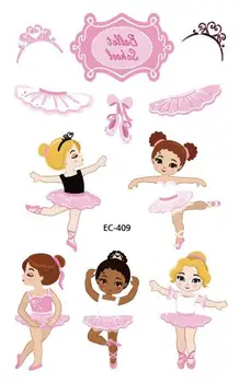 

Waterproof Temporary Tattoo Sticker Ballet Dancing Fake Tatto Flash Tatoo Tatouage Temporaire Body Art For Kids Children Girl