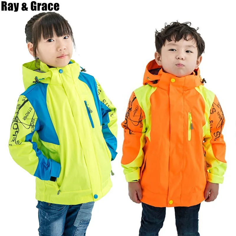 

RAY GRACE Winter Children Thermal Fleece Softshell Jackets Kids Sports Coats Outdoor Girl Boy Camping Hiking Windbreaker Jacket