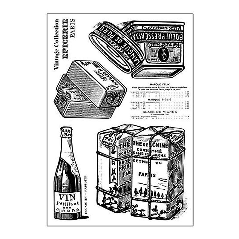 

French Paris Wine Transparent Clear Stamps Silicone Seals for DIY Scrapbooking/Card Making/Diary Book/Paper Maker Decor Stencil