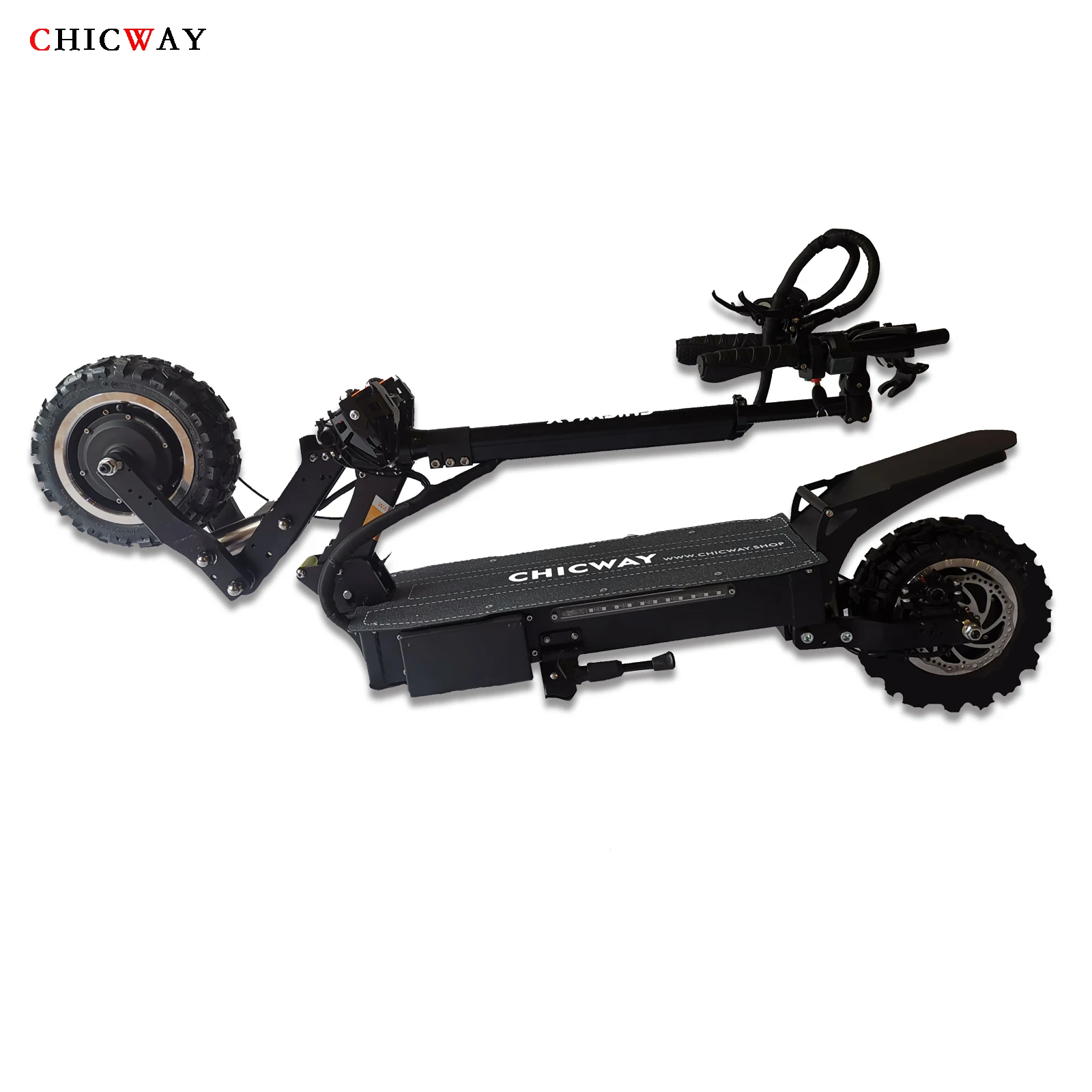 Excellent CHICWAY Daywalker electric scooter off-road Two-wheel 11inch 45AH 80km/h+ dual motor 3200W,suspension,hydraulic shock absorber 1