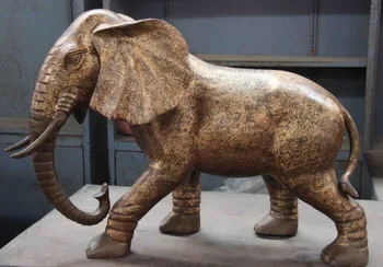 

Chinese Palace Chinese Copper Bronze Lucky Elephant Peace statuary Statue Pair