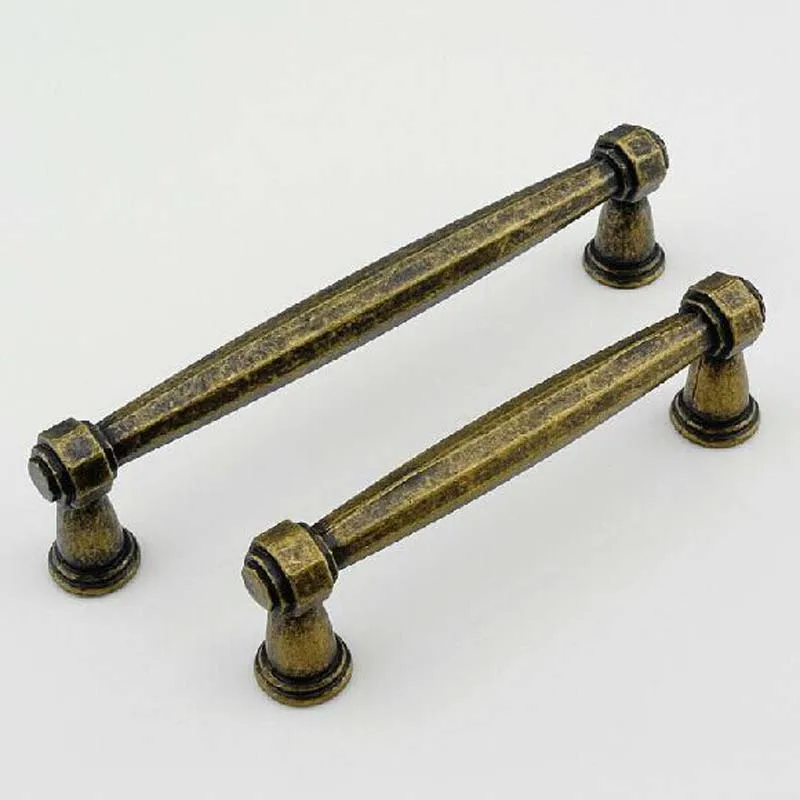 128mm Vintage Furniture Door Handles Antique Brass Kitchen Cabinet