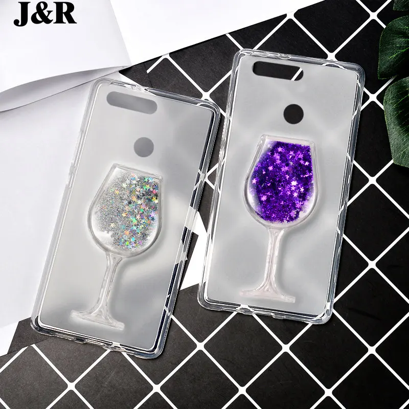 Case For Huawei Honor V9 V 9 DUK-AL20 3D Liquid Soft TPU Cover Quicksand Dynamic Glitter Transparent Clear Silicone